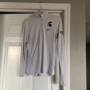 White Nike DriFit Michigan State Quarterzip